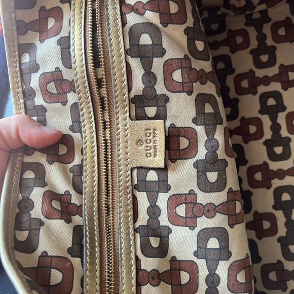 GUCCI GG Canvas Sherry Line Tote Bag Beige Black 139260 - Picture 11 of 16